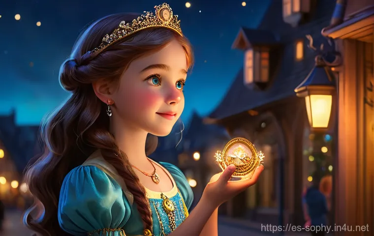 소피루비 주요 에피소드 - **"A whimsical jewelry shop at dusk, filled with sparkling gems, antique lockets, and vibrant ribbon...