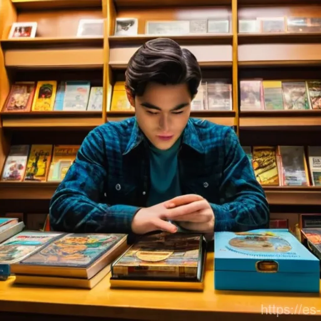 소피루비 관련 컬렉션 - **Prompt:** A young adult, dressed in comfortable casual wear like a plaid shirt and jeans, sits ami...