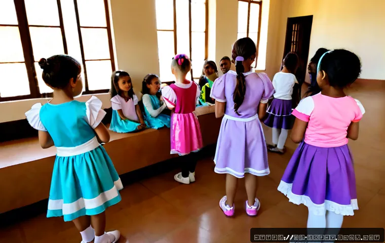 Home 17 소피루비 팬덤의 문화적 영향 - Photorealistic community fan gathering in a bright Spanish cultural center, diverse children, teenag...